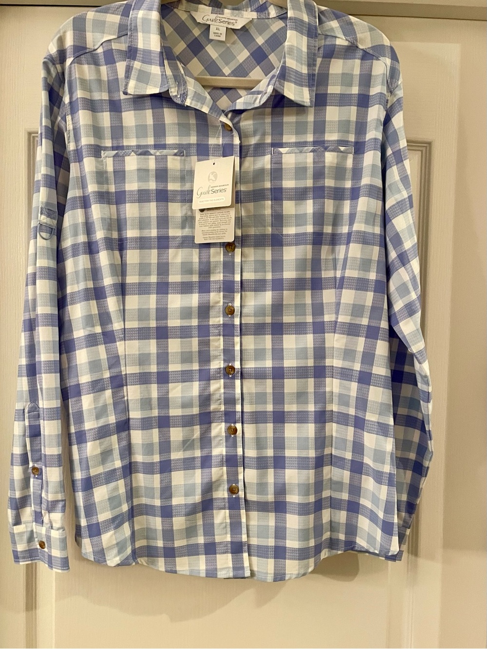 Ladies Gander Mountain Guide Series Light Blue White  Button-Down Shirt Size XL